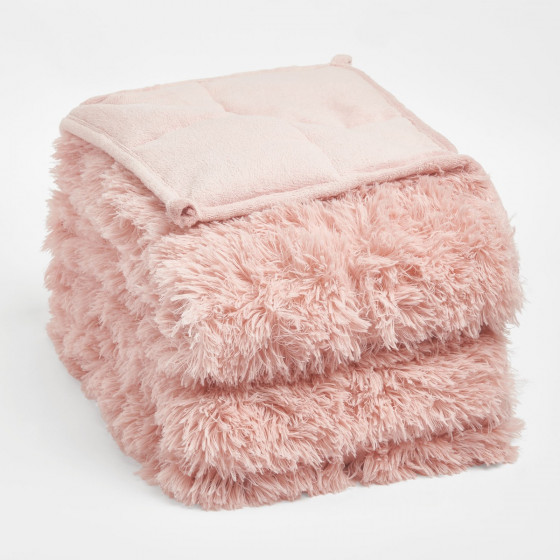 Sienna by OHS Fluffy Weighted Blanket, Blush - 50 x 70 inches - 13.2lb