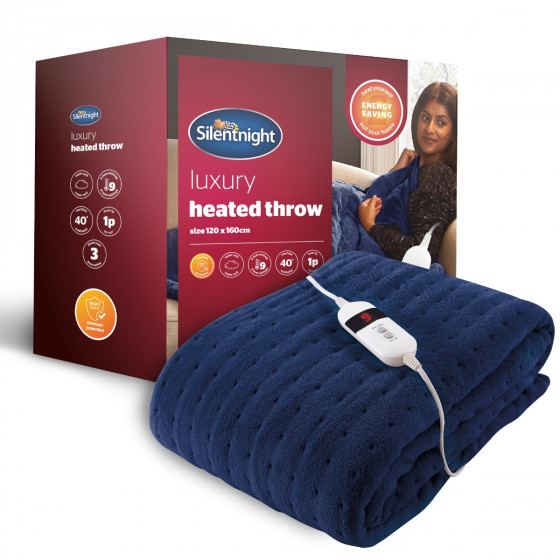 Silentnight Heated Throw - Navy