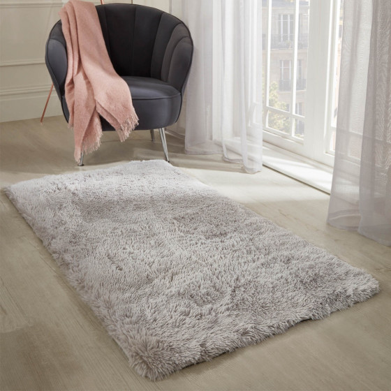 Sienna Soft Fluffy Floor Rug - Silver