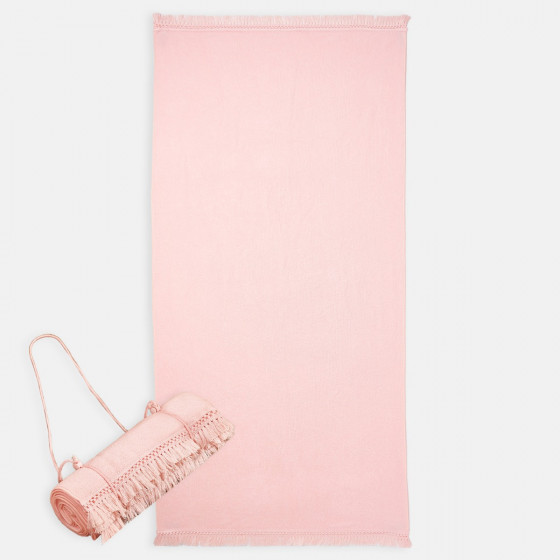 Sienna Tassel Beach Towel Bag - Blush