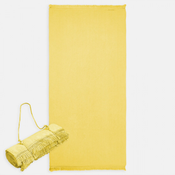 Sienna Tassel Beach Towel Bag - Lemon