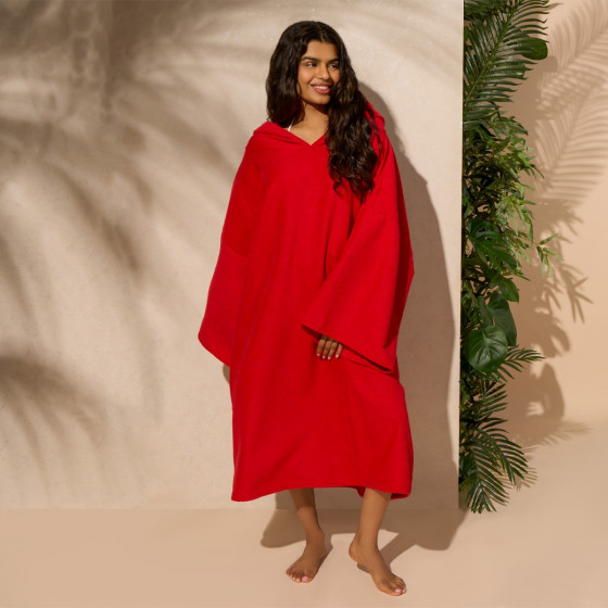 OHS Adult Towel Poncho - Red