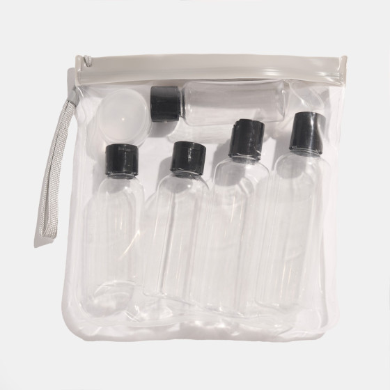 OHS 7 Piece Plastic Bottle Travel Set - Clear