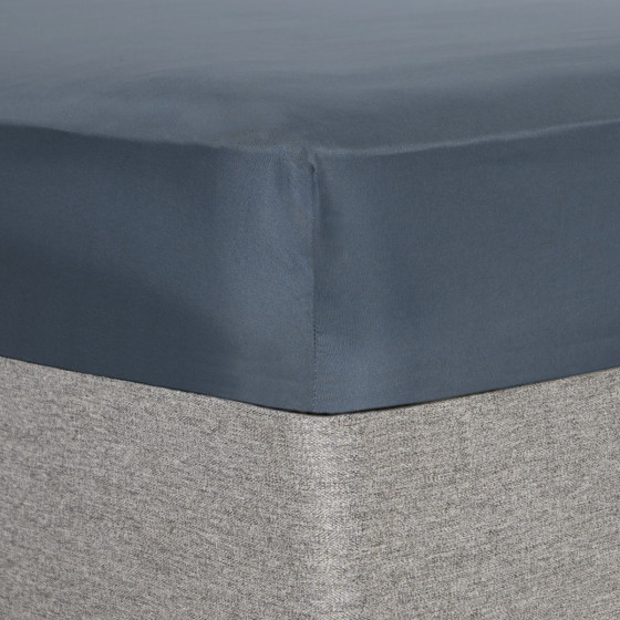 Brentfords Plain Dyed Fitted Sheet - Denim Blue