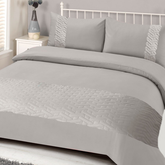 Brentfords Pinsonic Duvet Set - Silver