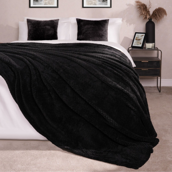 Dreamscene Waffle Mink Throw - Black