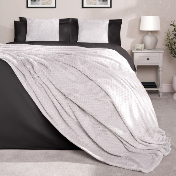 Luxury Waffle Single Throw -Silver