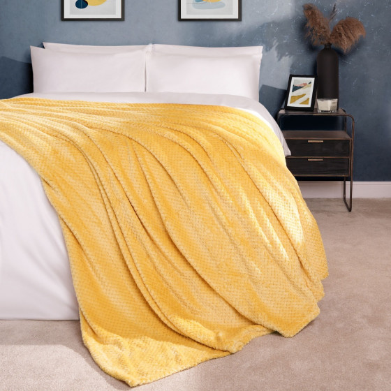 Dreamscene Waffle Mink Throw - Ochre