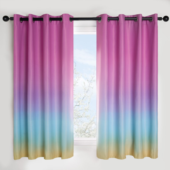 OHS Kids Ombre Blackout Curtains - Multi 