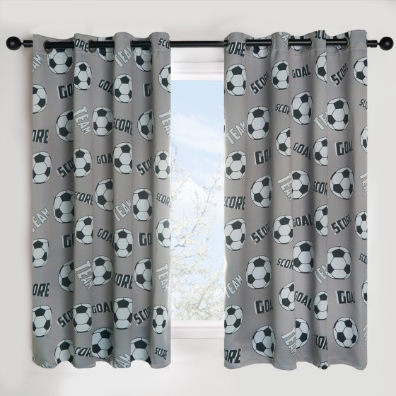 OHS Kids Football Blackout Curtains - Grey 