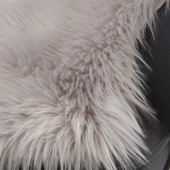 Sienna Faux Fur Sheepskin Rug, Silver Grey - 60 x 90cm