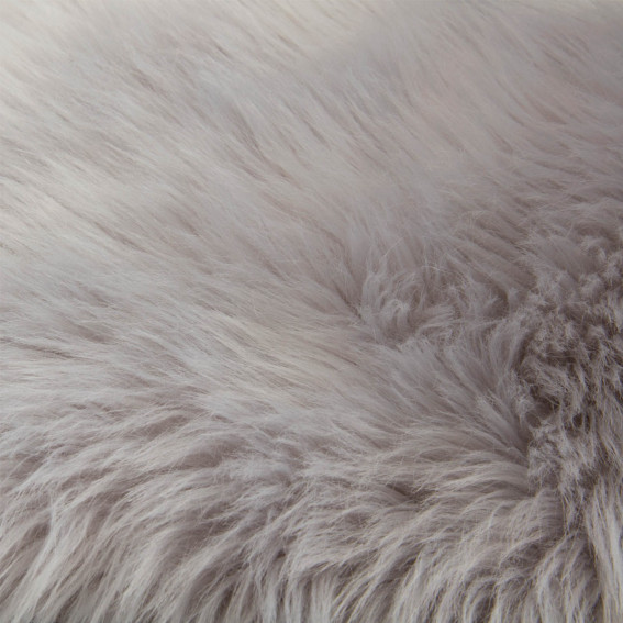 Sienna Faux Fur Sheepskin Rug, Silver Grey - 60 x 90cm