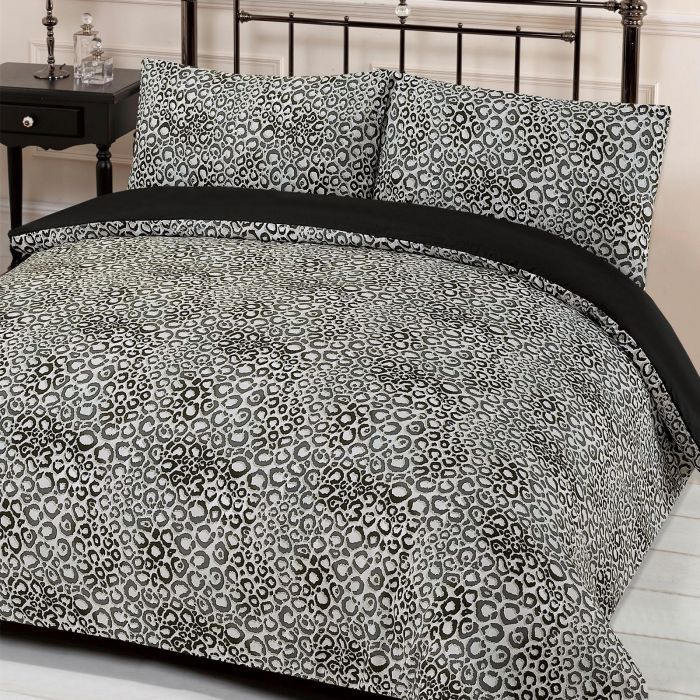 Leopard Print Bedding Double Set Jengo Black