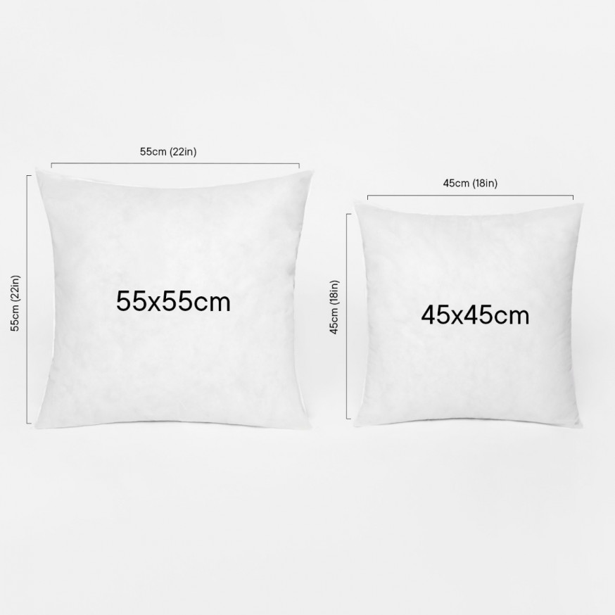 Brentfords 55 x 55 cm Inner Cushion Pad, White - 2 Pack