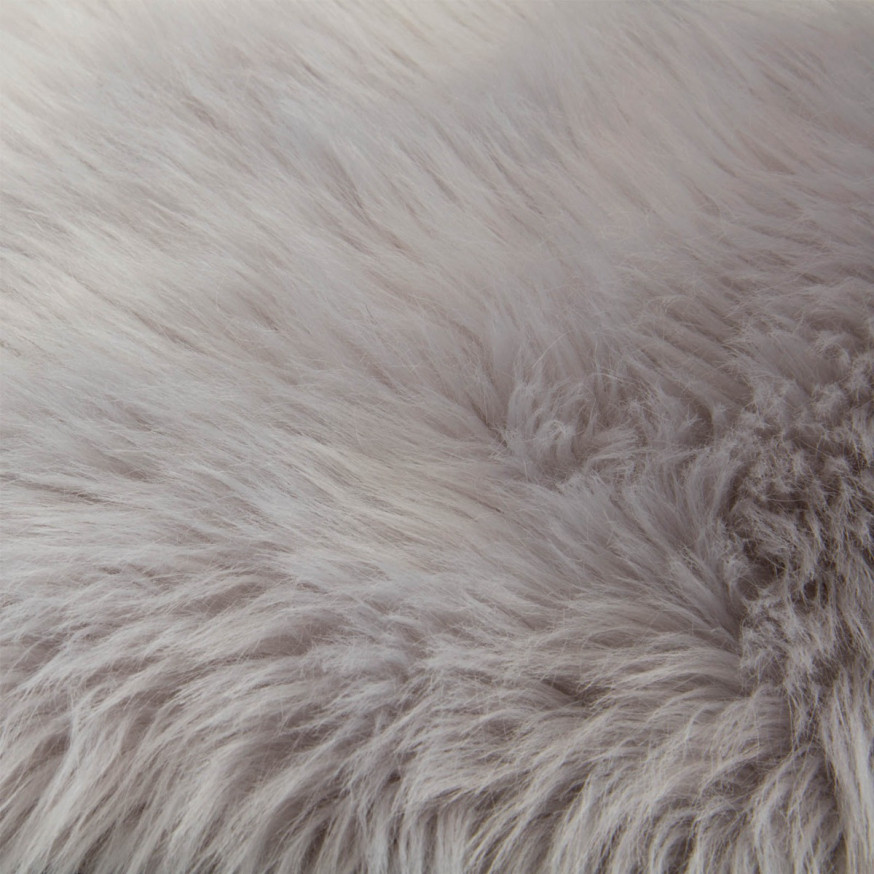 Sienna Faux Fur Sheepskin Rug, Silver Grey - 60 x 90cm