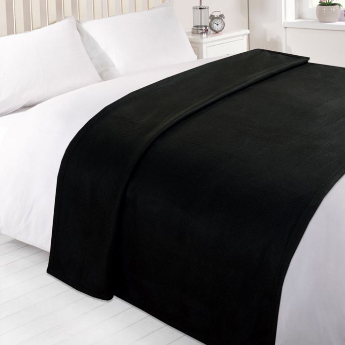 black fleece throw