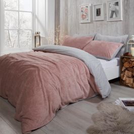 GC GAVENO CAVAILIA Teddy Fleece Kingsize Duvet Cover Sets, Sherpa Plain  Dyed Fluffy Fleece Reversible Polyester Bedding Sets With Pillowcases, Dark  Pink/Pink, 3Pcs : : Home & Kitchen