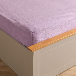 Brentfords Teddy Fleece Fitted Sheet, Lilac - King