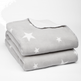 Dreamscene Star Sherpa Throw, 150 x 180cm - Grey