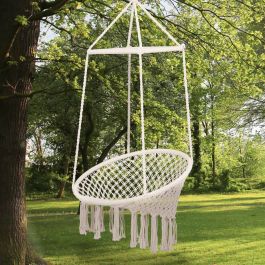 Outsunny Hanging Hammock Macrame Chair - Beige