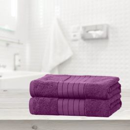 Luxury 100 Cotton 2 Jumbo Bath Sheets Large Towels Bale Purple