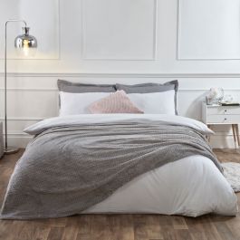 Waffle Mink Throw - Silver Grey