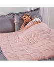 Brentfords Weighted Blanket Quilted Blush Pink, 150 x 200 cm - 8kg