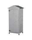 Outsunny Wooden Garden Storage Shed Cabinet, Grey - Tall