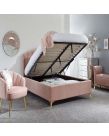 Pettine End Lift Ottoman Storage Bed - Blush Pink