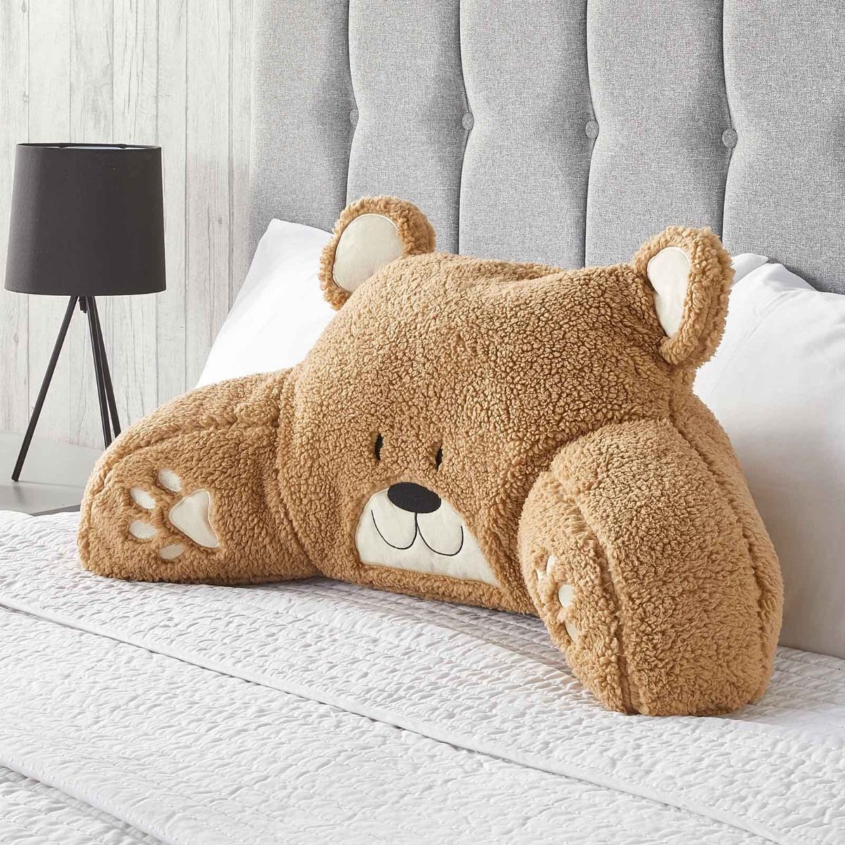 Huggleland Kids Teddy Cuddle Cushion - Brown