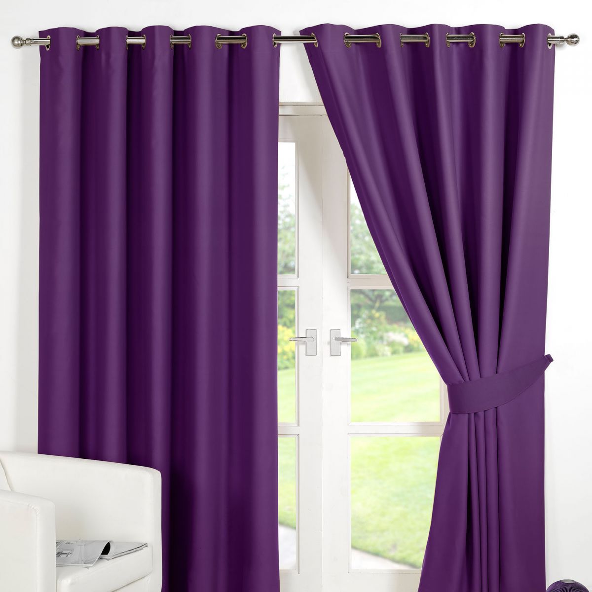 Luxury Ring Top Fully Lined Pair Thermal Blackout Eyelet Curtain 66