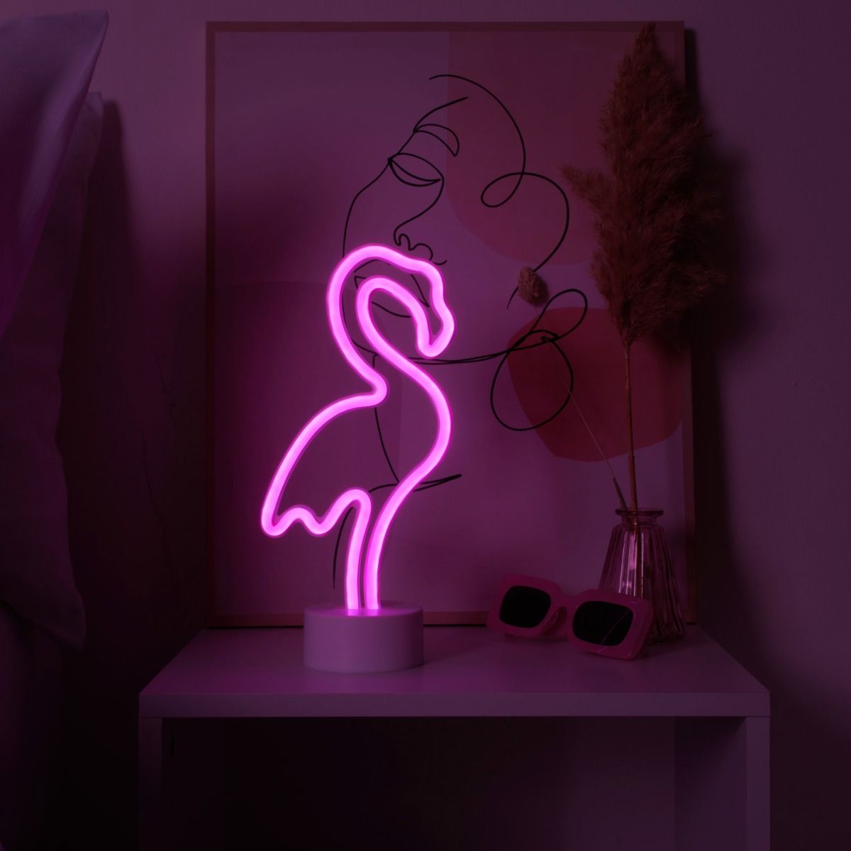 Glow Flamingo Neon Light - Pink