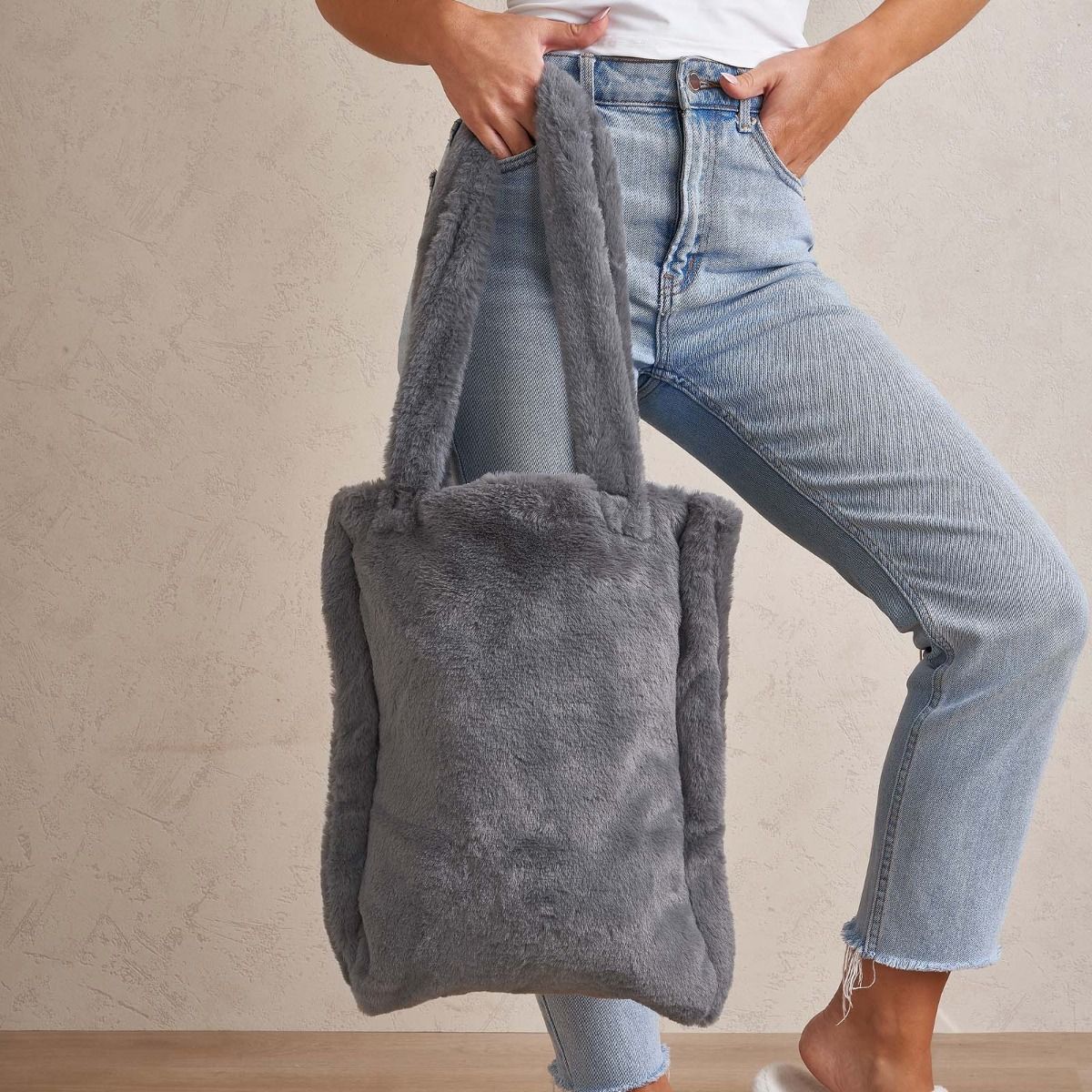 OHS Teddy Fleece Tote Bag - Charcoal