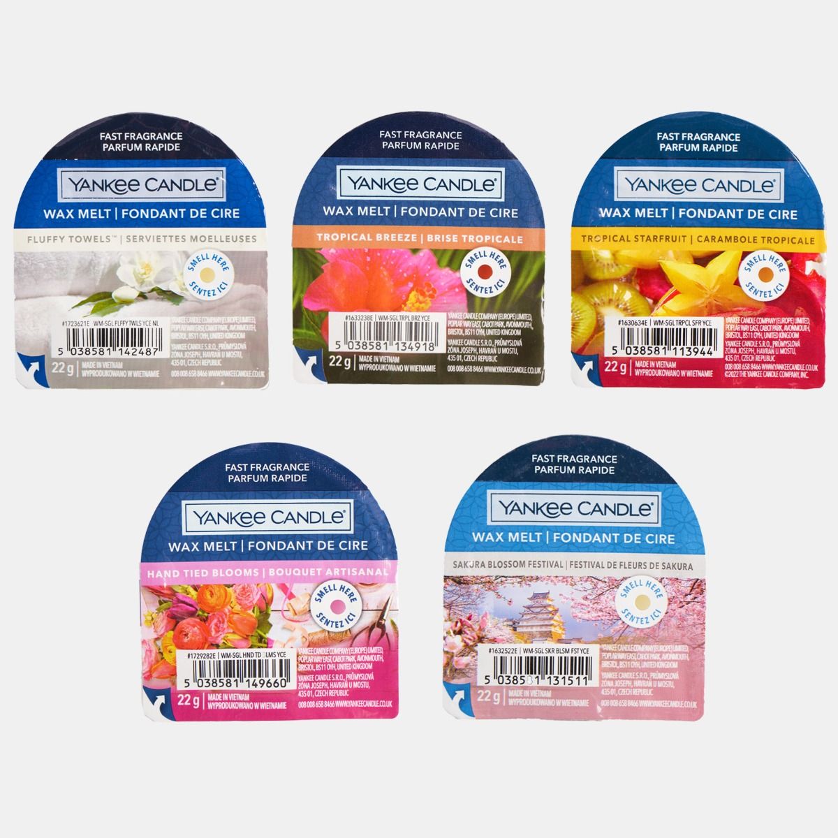 Yankee Candle Wax Melt Set, Mixed Floral Scents 5 Pack