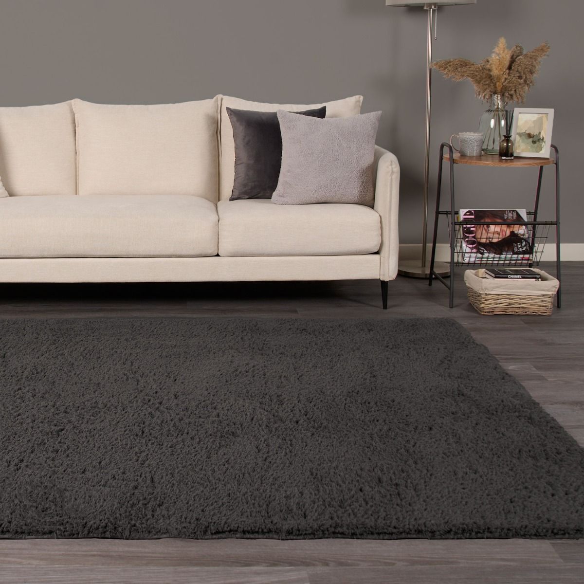 OHS Cosy Shaggy Rug - Charcoal