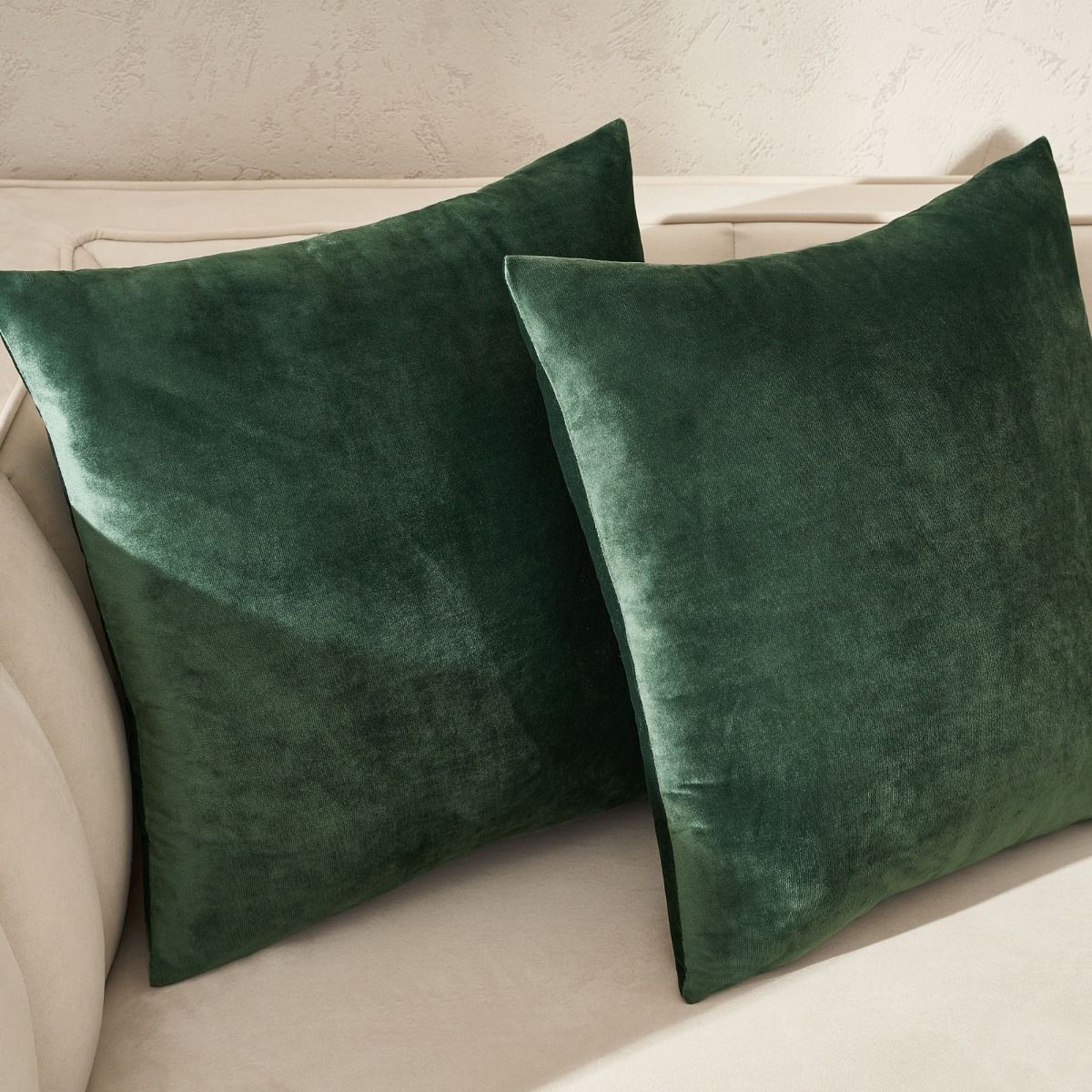 Green Velvet Cushion, 45 x 45 cm in 2023