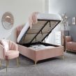 Pettine End Lift Ottoman Storage Bed - Blush Pink