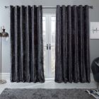 Sienna Home Crushed Velvet Eyelet Curtains - Silver