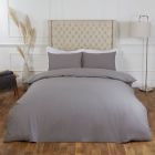 Highams 100% Cotton Plain Duvet Set - Grey