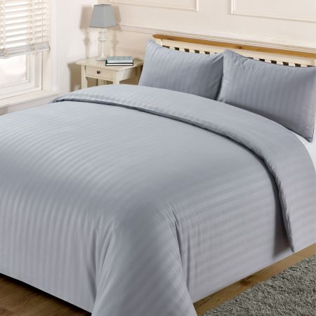 Sienna Crushed Velvet Border Duvet Set - Silver Grey