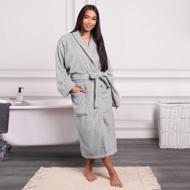 PAIDAXING Women's Dressing Gown Soft Thick Plush Towelling Robes